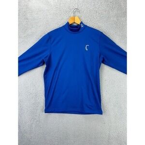Oscar Jacobson Base Layer Mens Medium WPS Ron Thermal Turtleneck Blue EUC